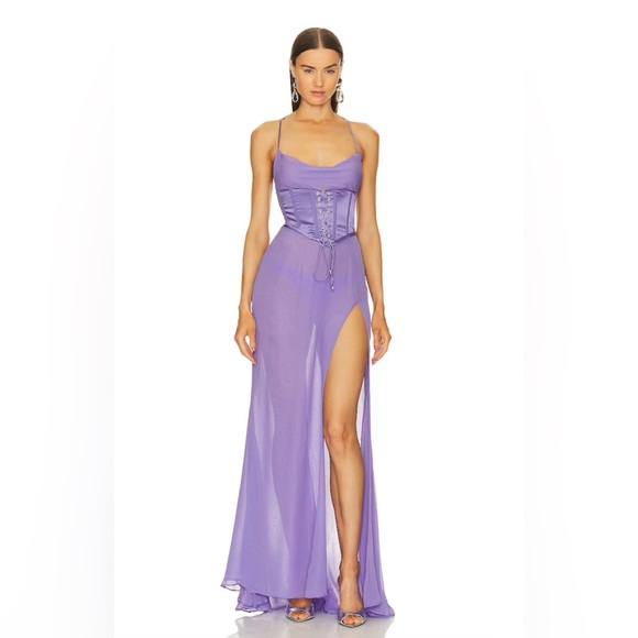 Retrofete Larissa Corset Dress in Lilac - Picture 8 of 17